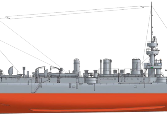 Корабль NMF Dupuy de Lome [Armoured Cruiser] (1908) - чертежи, габариты, рисунки